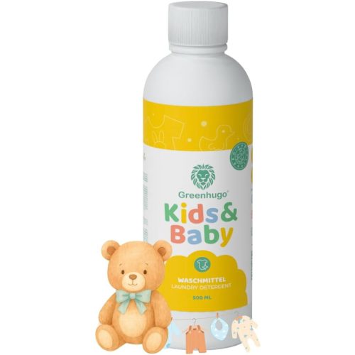 Kids & Baby Hypoallergenic Laundry Detergent - Gentle Liquid Detergent for Baby & Kids Clothes - Skin-friendly, No Harsh Chemicals - 500ml